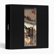 Samurai with his dog, circa 1800's 3 ring binders