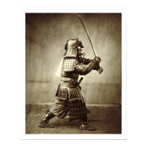 Samurai with raised sword, c.1860 (albumen print) posters