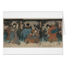 Samurai with Sword Drawn circa 1847 Japan Cards