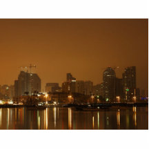 San Diego At Night From Across The Bay Cut Out
