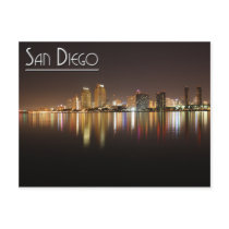 San Diego At Night Post Card