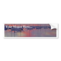 San Diego Bay Seen From The Airport Side At Sunris Bumper Stickers