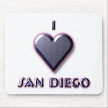 San Diego -- Blue with glow Mouse Pad