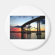 San Diego Bridge Sunset Magnets