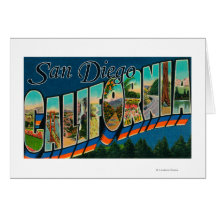 San Diego, California - Large Letter Scenes 2 Cards