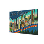 San Diego, California - Large Letter Scenes Gallery Wrapped Canvas
