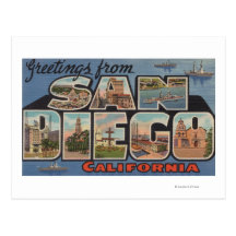 San Diego, California - Large Letter Scenes Post Cards
