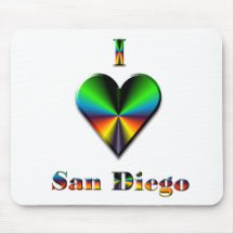 San Diego -- Green Blue & Orange Mouse Pads
