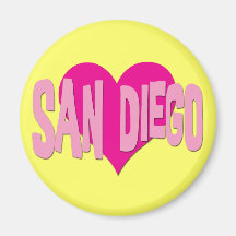 SAN DIEGO HEART REFRIGERATOR MAGNET