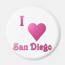 San Diego -- Hot Pink Fridge Magnets