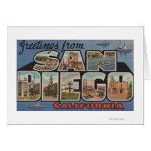 San Diego, la Californie - grandes scènes de lettr Cartes De Vœux