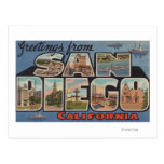 San Diego, la Californie - grandes scènes de lettr Carte Postale