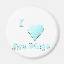 San Diego -- Light Blue Refrigerator Magnet