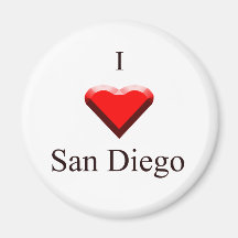San Diego -- Red & Black Refrigerator Magnets
