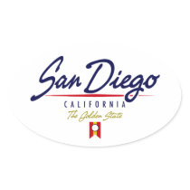 San Diego Script Oval Sticker