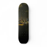 San Diego Skyline Buildings Water Sailboats Nightt Skate Board