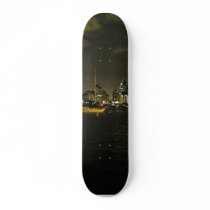 San Diego Skyline Buildings Water Sailboats Nightt Skate Board
