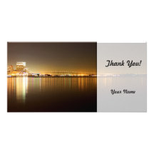 San Diego Skyline Night Photo Card Template