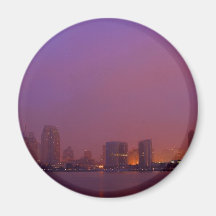 San Diego Skyline On A Foggy Morning Fridge Magnets