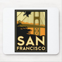 San Francisco Art Deco Travel Poster Mouse Mat