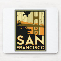 San Francisco Art Deco Travel Poster Mouse Mat