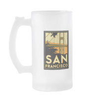 San Francisco Art Deco Travel Poster Coffee Mugs