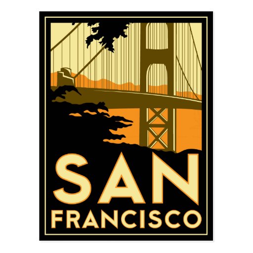 San Francisco Art Deco Travel Poster Post Cards