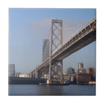 San Francisco bay bridge on a sunny morning Ceramic Tiles