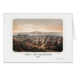 San Francisco, CA Panoramic Map - 1860 Greeting Cards