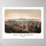 San Francisco, CA Panoramic Map - 1860 Posters