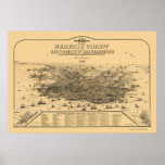 San Francisco, CA Panoramic Map - 1875 Poster
