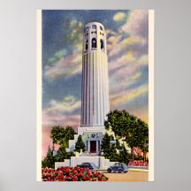 San Francisco, California Telegraph Hill 1940 Print