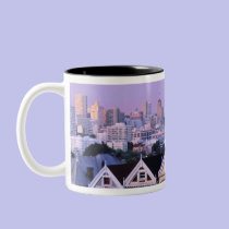 San Francisco, California. View of Victorian mugs