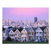 San Francisco, California. View of Victorian Photo Print