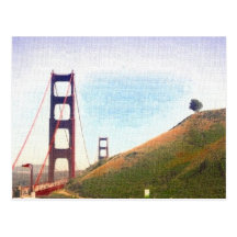 san francisco - golden gate canvas post cards