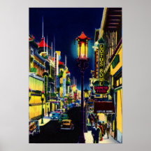 San Francisco la Californie Chinatown la nuit Poster