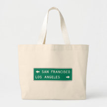 San Francisco Los Angeles Highway Sign Bag