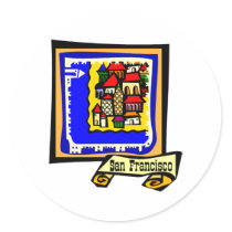 San Francisco Round Stickers