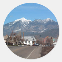 San Fransisco Mountains Looking Across Flagstaff Round Sticker