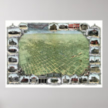 San Jose, CA Panoramic Map - 1901 Poster