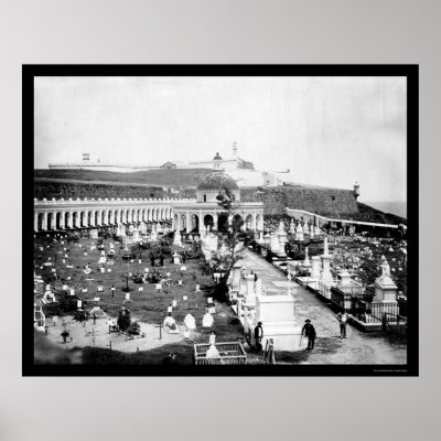 San Juan, Puerto Rico Cemetary 1894 Print by lc_vintagephotos