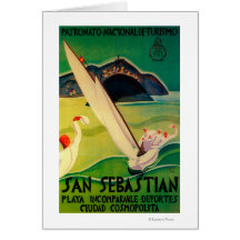 San Sebastian Vintage PosterEurope Greeting Cards