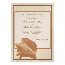 Sand and Shell Ocean Shore Wedding Personalized Announcements