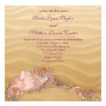 Sand Beach Seashells Beach Wedding Custom Invite