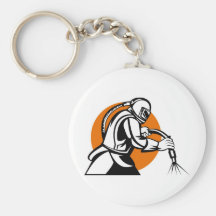 sand blaster sandblasting sandblaster worker retro key chains