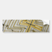 Sand Cross on Pebbles. Bumper Sticker