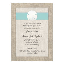 Sand Dollar Beach Wedding Invitation - Turquoise