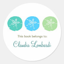 Sand Dollar Bookplates Stickers