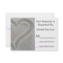 Sand Heart RSVP Card Personalized Invitation