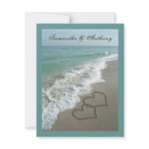 Sand Hearts~ Beach Destination Wedding Invitation